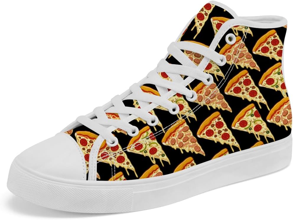 

Кеды на высокой подошве chebing Pizza с принтом еды, кроссовки на шнуровке, повседневная обувь для женщин и мужчин, черный