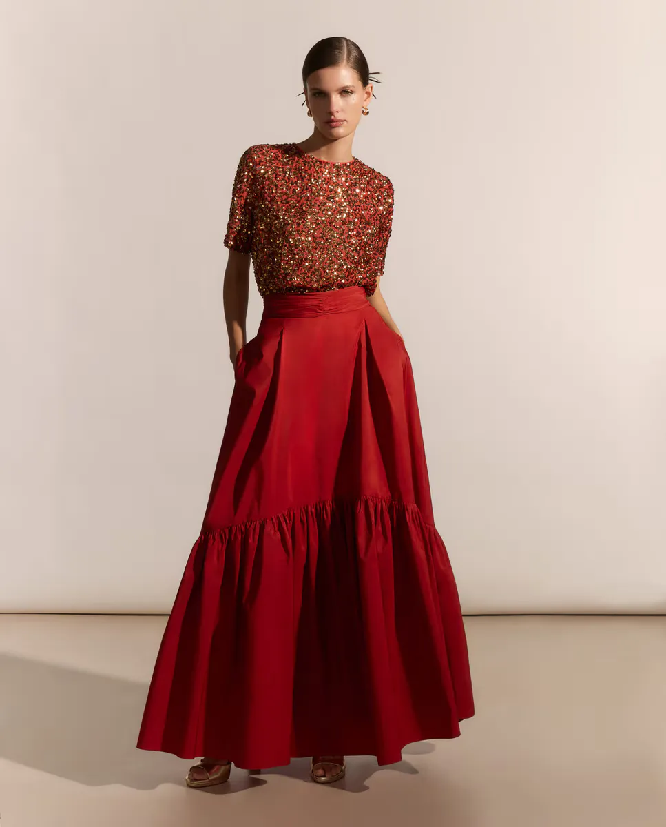 

Женский топ с коротким рукавом Woman Fiesta El Corte Inglés, коралловый