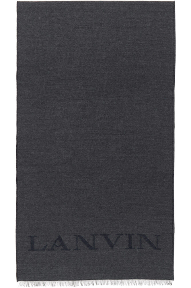 

Тканый шарф с логотипом темно-синего и черного цветов Lanvin