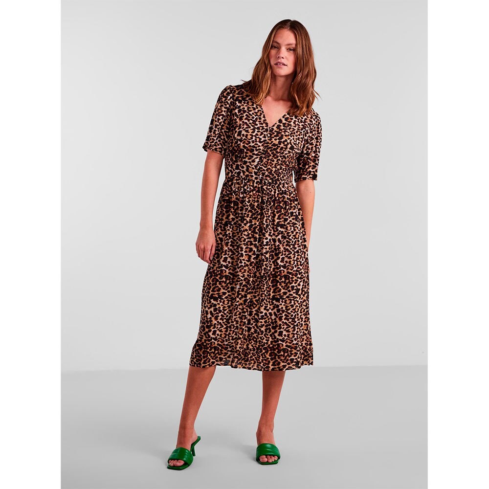 

Платье с коротким рукавом Pieces Tala Midi, коричневый