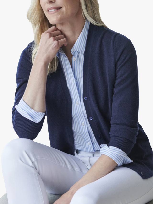 

Кардиган из чистого кашемира с V-образным вырезом Pure Collection, Navy