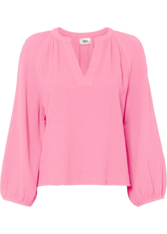 

Блуза из хлопкового муслина Bpc Bonprix Collection, розовый