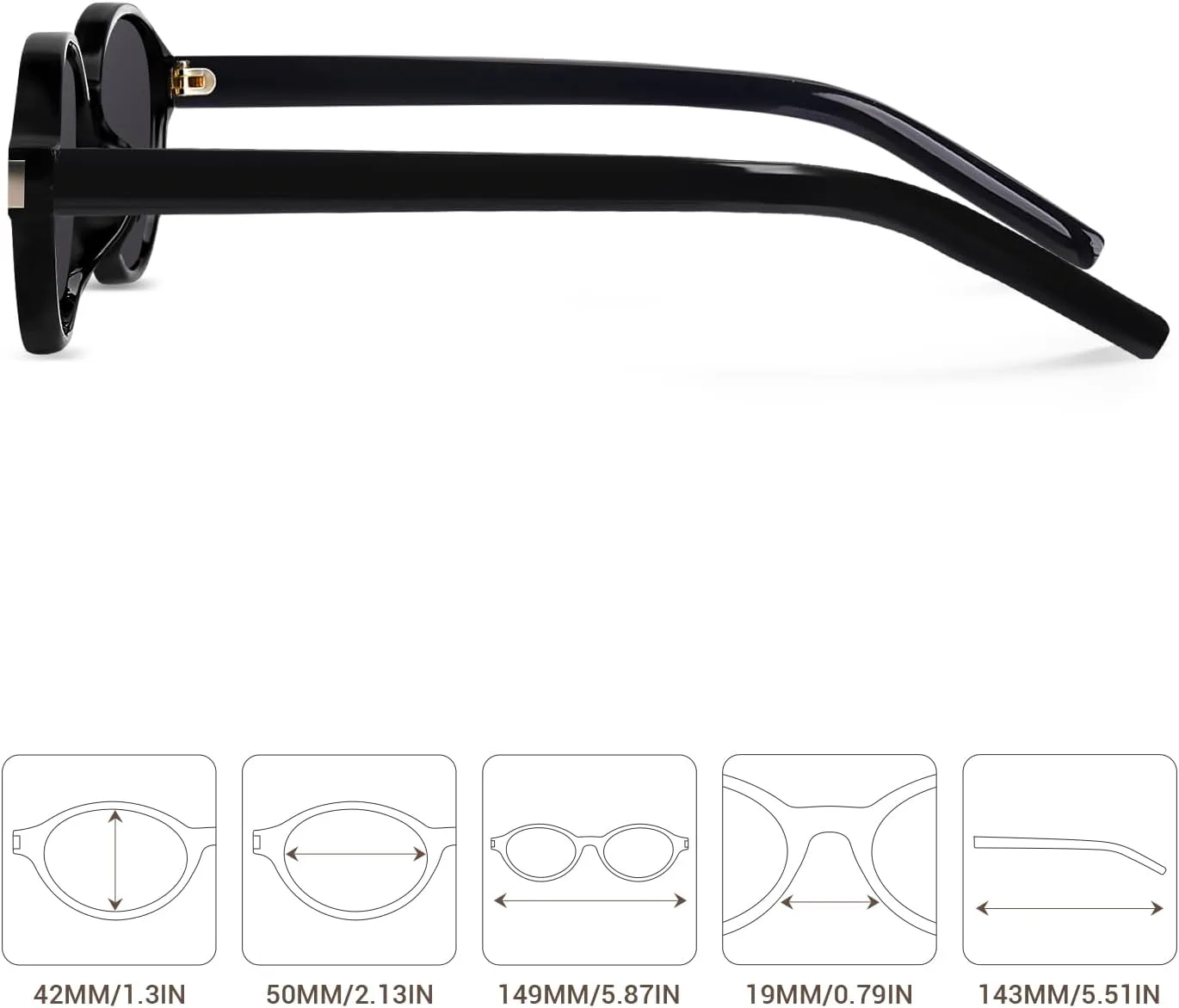 

Солнцезащитные очки DrRelax Retro Oval для женщин, модные, в стиле 90-х, небольшие, винтажные, дизайнерские, с линзами, защищающими от УФ-излучения UV400, Black/ Grey