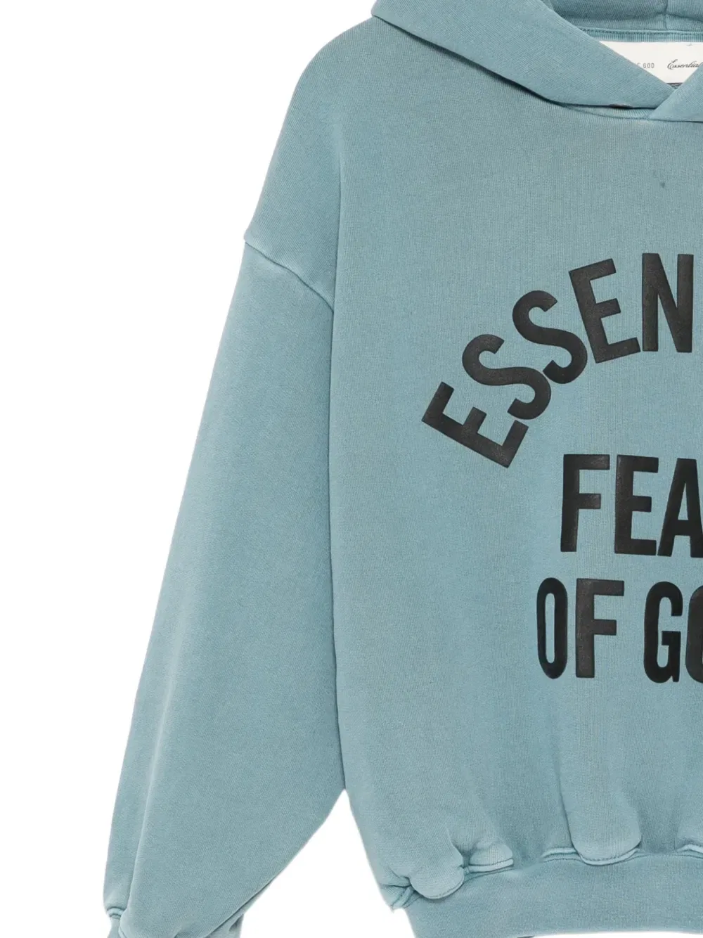 Худи с длинными рукавами и принтом логотипа Fear Of God Essentials Kids, синий — фото 3
