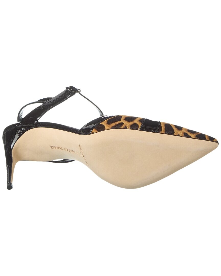

Manolo Blahnik Aristida 90 Туфли из кожи теленка и лакированные, коричневый