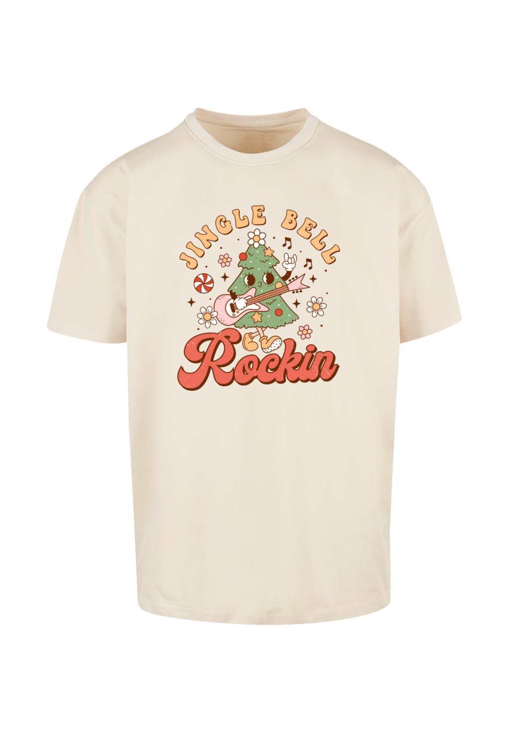 

Футболка с принтом WEIHNACHTEN JINGLE BELL ROCKIN CHRISTMAS F4NT4STIC, песочный