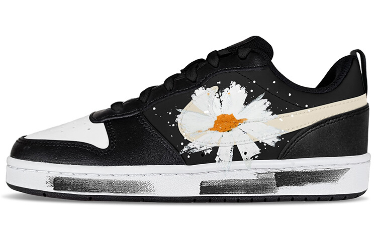 

Кроссовки Nike Court Borough Skateboard Shoes Women's Low-Top Black White, Черный, Кроссовки Nike Court Borough Skateboard Shoes Women's Low-Top Black White