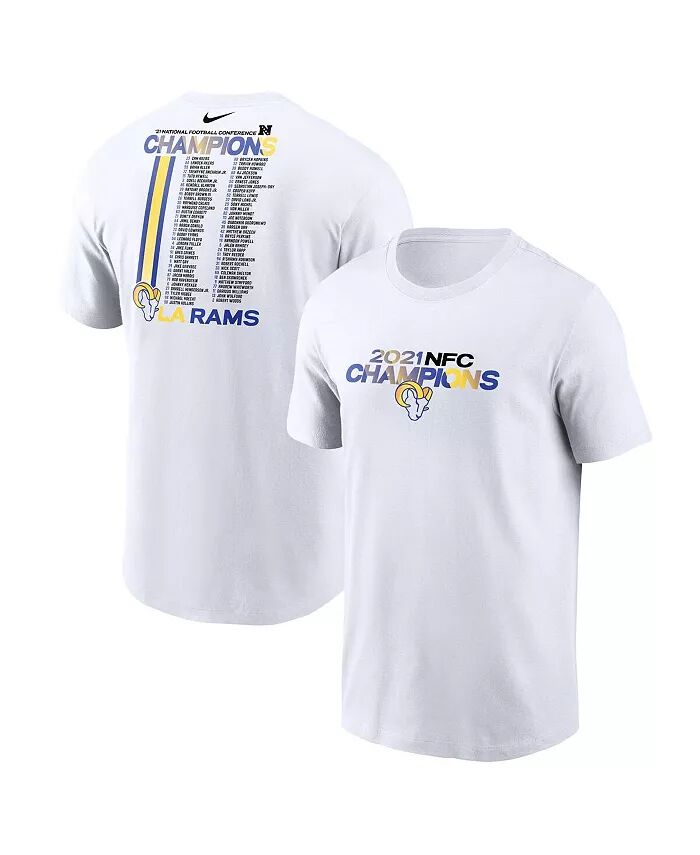 

Футболка мужская белая Los Angeles Rams 2021 NFC Champions Roster Nike