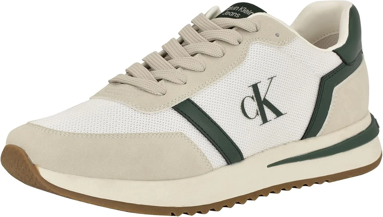Кроссовки Calvin Klein Mens Picio, White Dark Green 300
