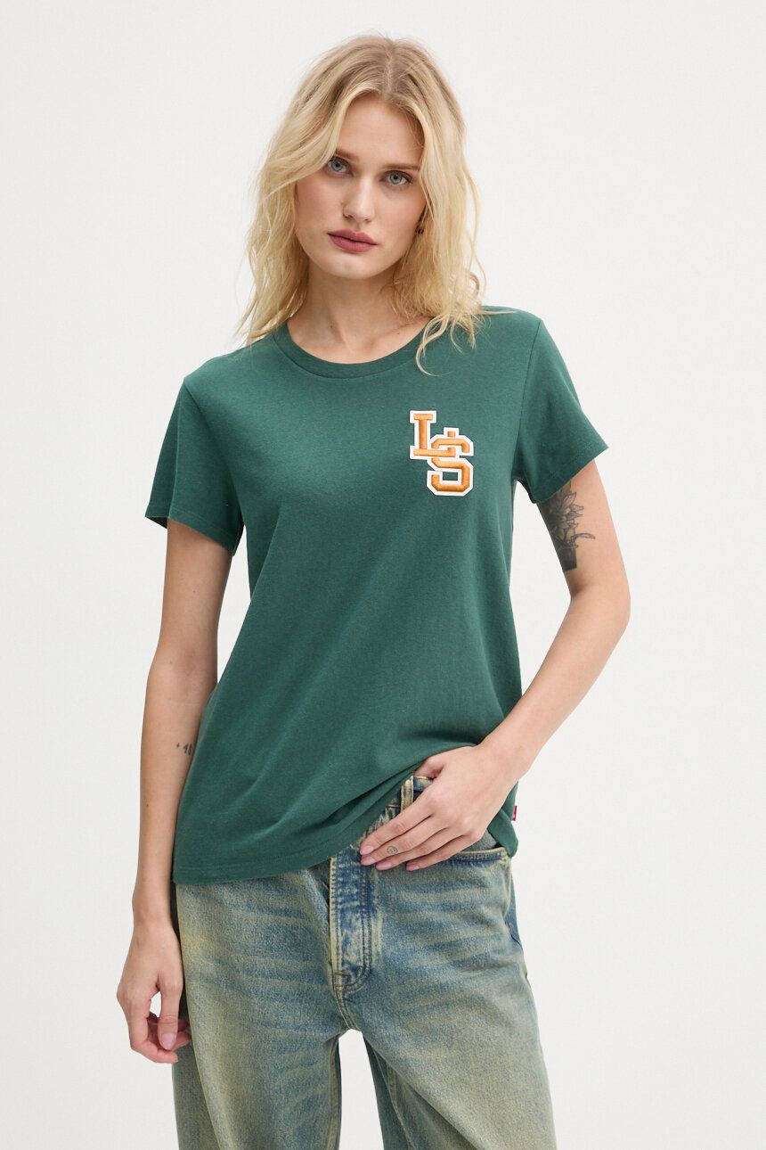 

Хлопковая футболка Levi's, зеленый