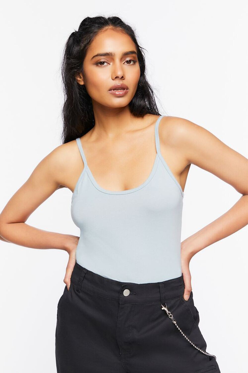 

Базовое боди на бретельках Forever 21, синий