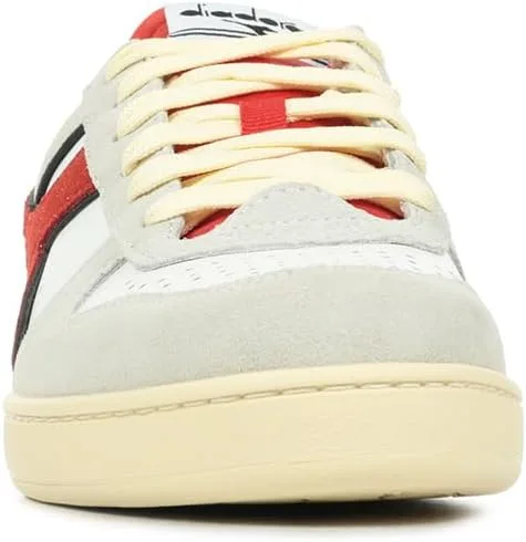 Гимнастические кроссовки Diadora унисекс Magic Basket Low из замшевой кожи, белый/красный — фото 3