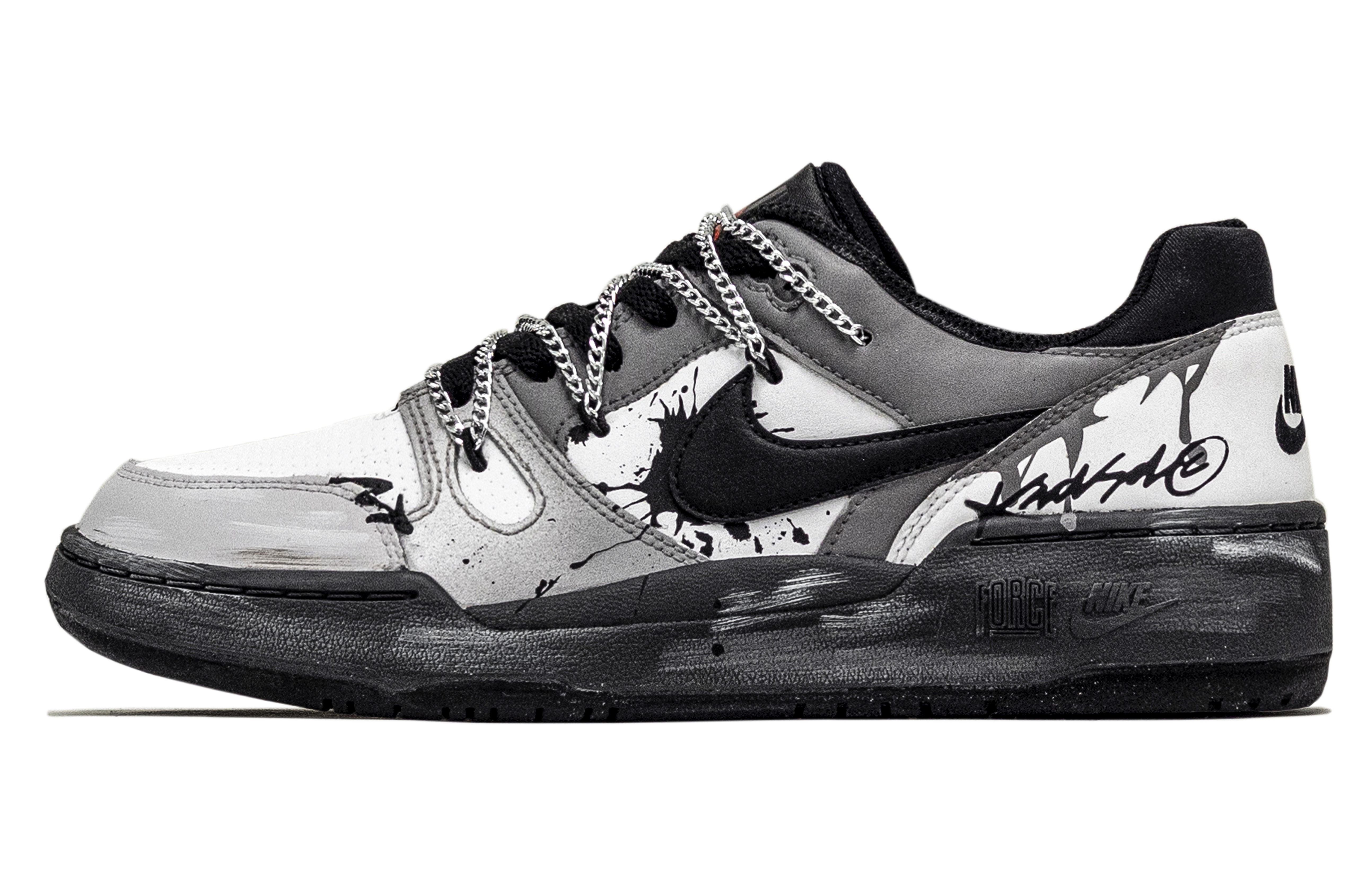 

Nike Кроссовки для скейтбординга Full Force Night Shadow Traces с амортизацией, низкие, мужские, черные