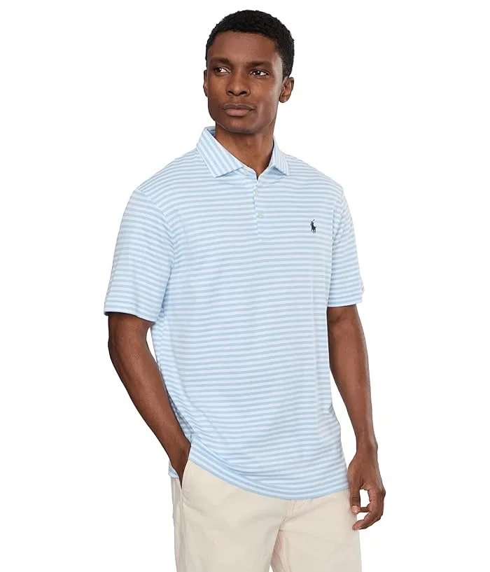 Футболка поло классическая в полоску Polo Ralph Lauren, Office Blue/White