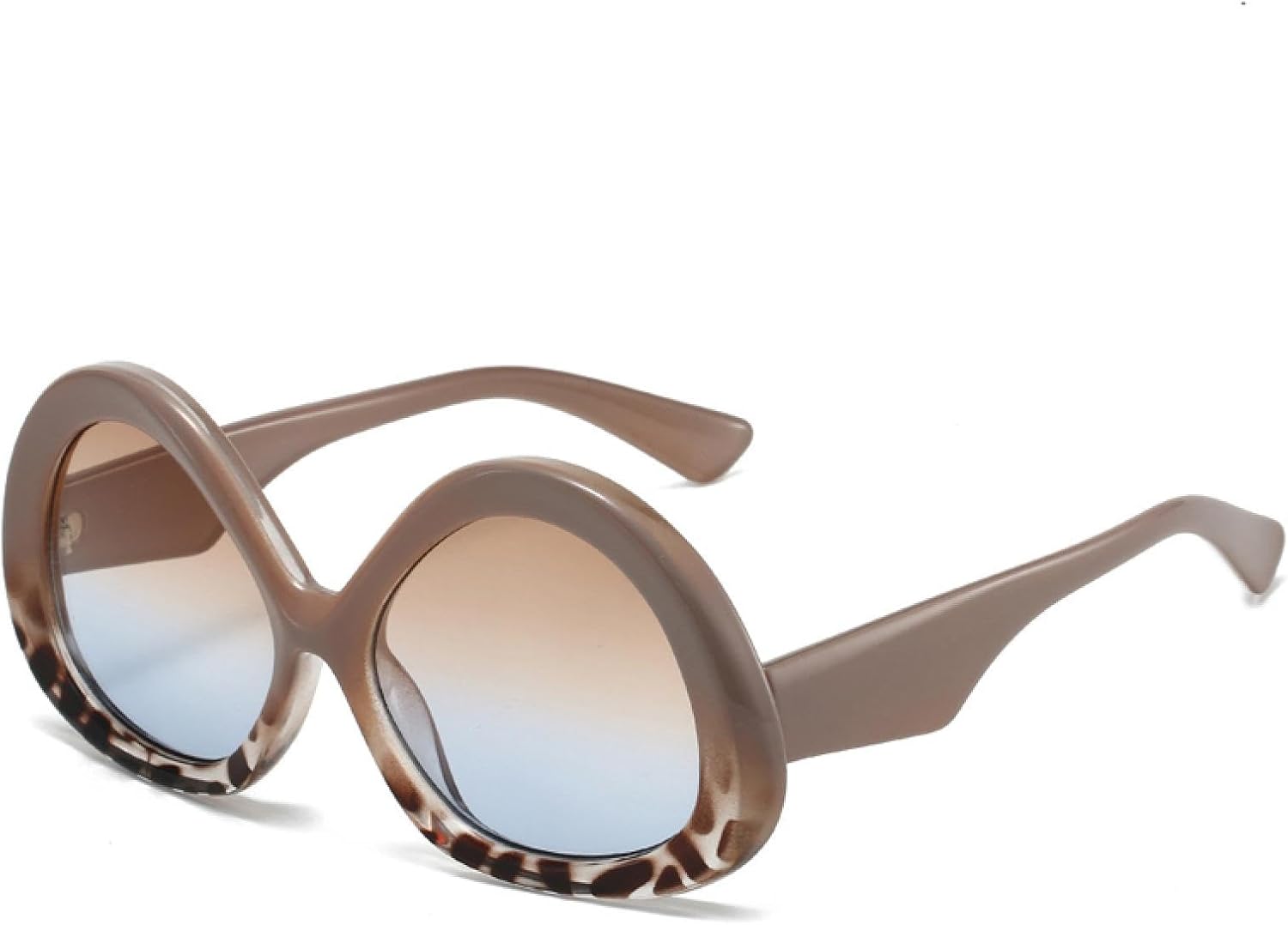 

Модные солнцезащитные очки треугольной или овальной формы для женщин, винтажный узор, панк-стиль, градиентные солнцезащитные очки UV400 для мужчин TVTBBVV, Khaki Tea Blue