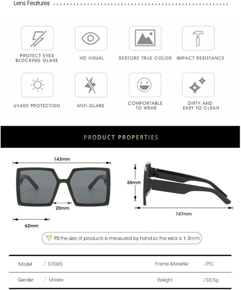 

Большие солнцезащитные очки для женщин в винтажном стиле, крупная оправа, модные солнцезащитные очки для женщин/мужчин с защитой от УФ-излучения UV400 SZVVBKK, E