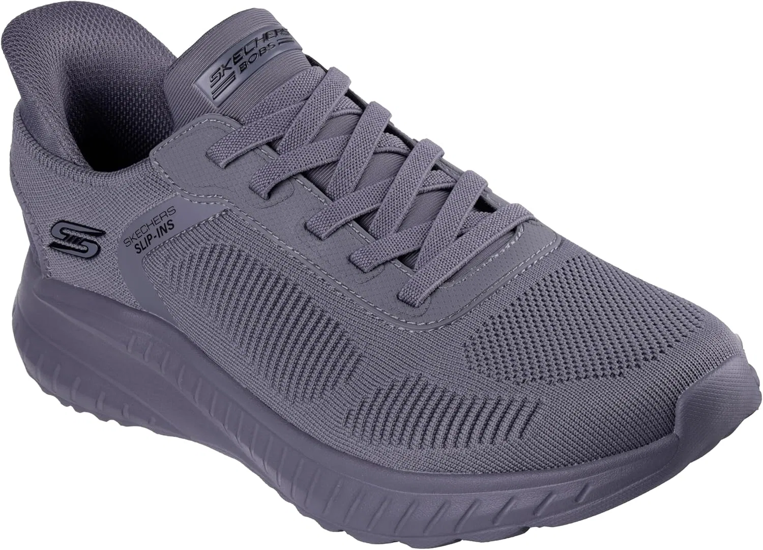 Мужские кроссовки Skechers BOBS Sport Squad Chaos Slip In Trainers - Solid Step, Darkgray — фото 4