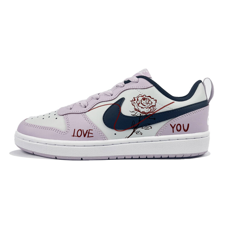 

Кроссовки Nike Court Borough Skateboarding Shoes Women's Low-top White/Bright Concord/True Red/Black, красный