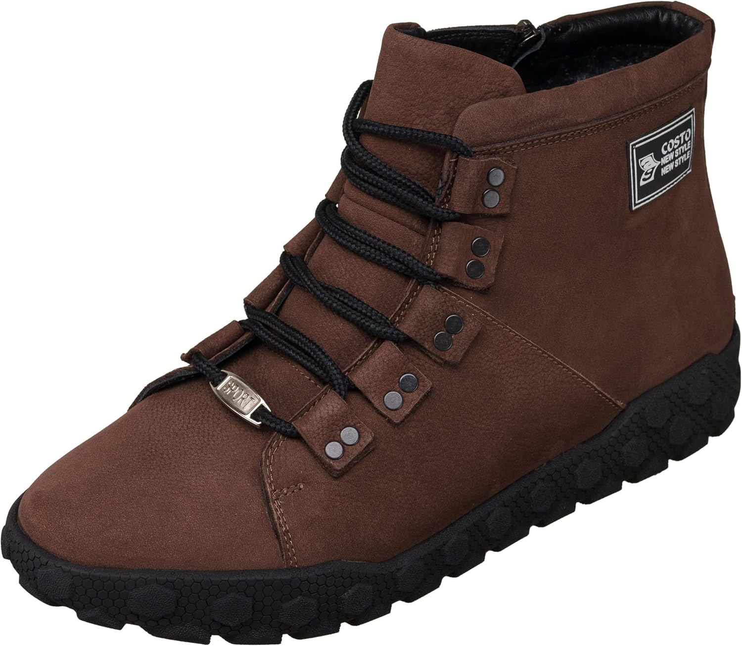 

Мужские высокие кроссовки DALGALA большого размера из коричневой телячьей нубуковой кожи, ручной работы, повседневные ботинки для мужчин