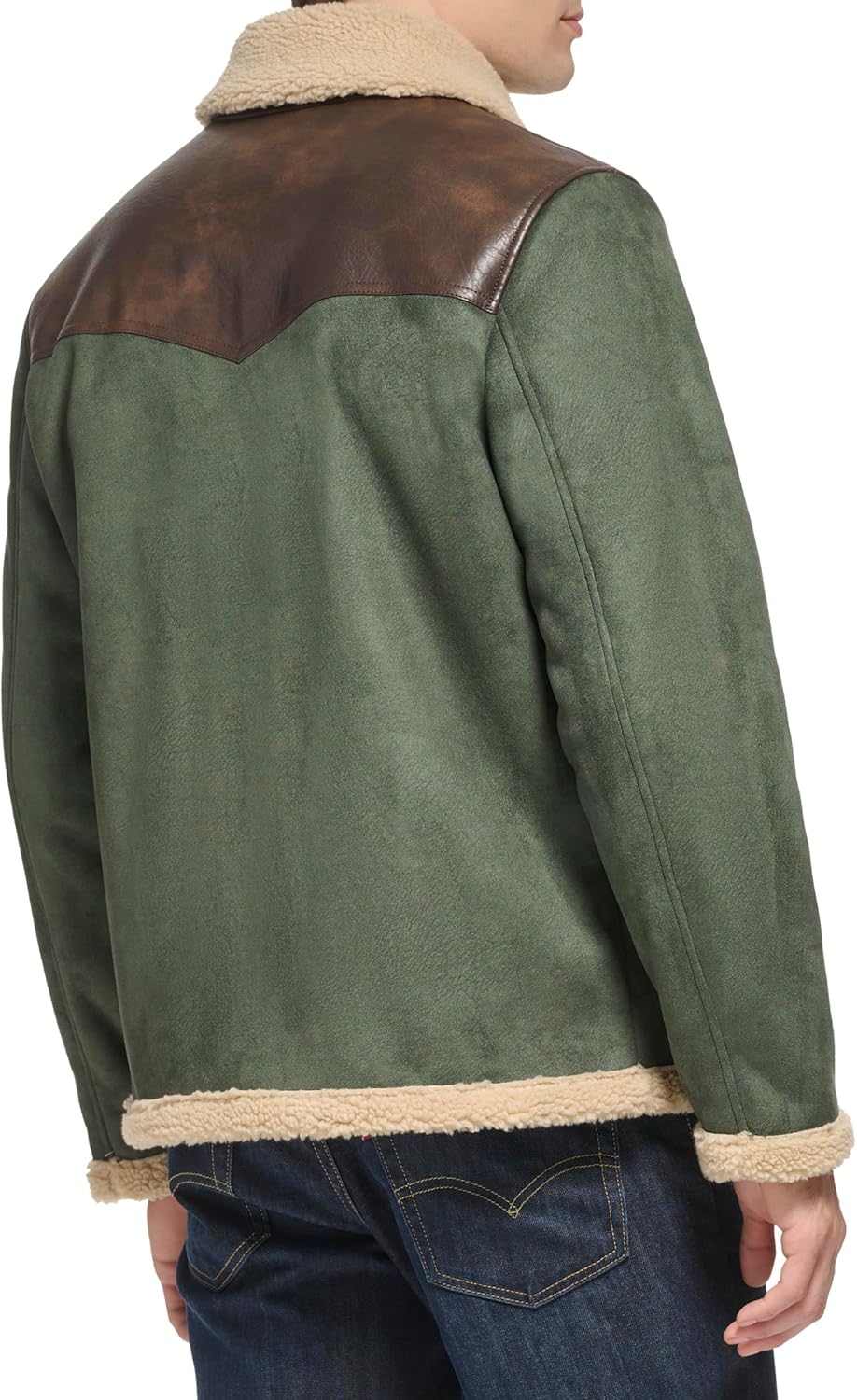 Мужская куртка Levi's из искусственной овчины Levi's из смешанной ткани, Green — фото 4