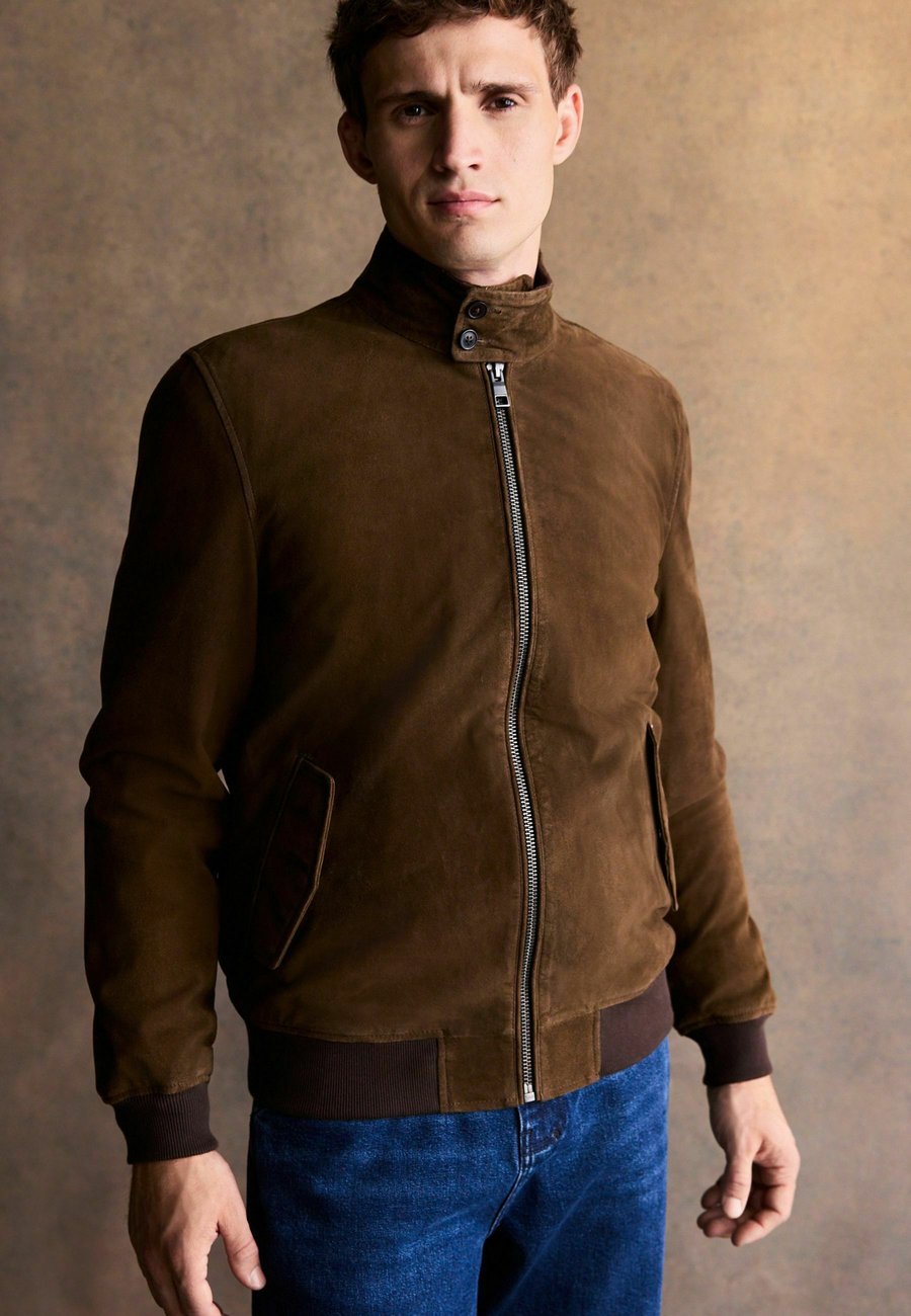 Куртка Next REGULAR FIT HARRINGTON , Brown — фото 3