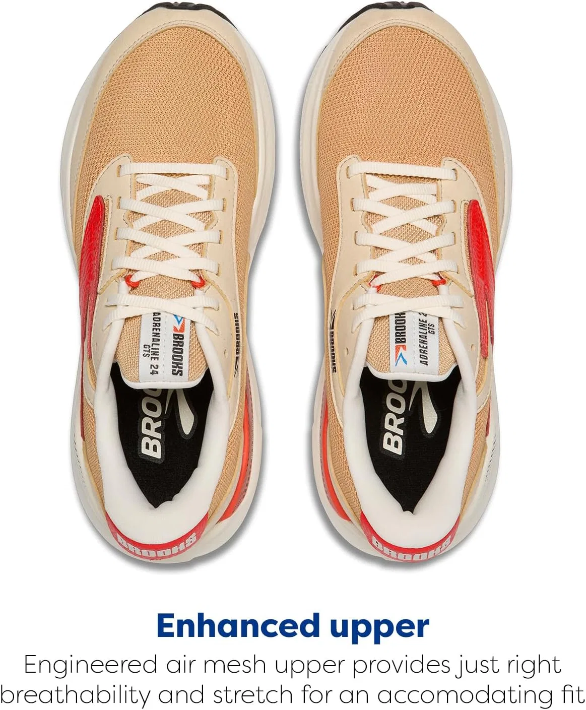 Мужские беговые кроссовки Brooks Adrenaline GTS 24 с поддерживающей подошвой, Taffy Cherry Tomato Black — фото 4