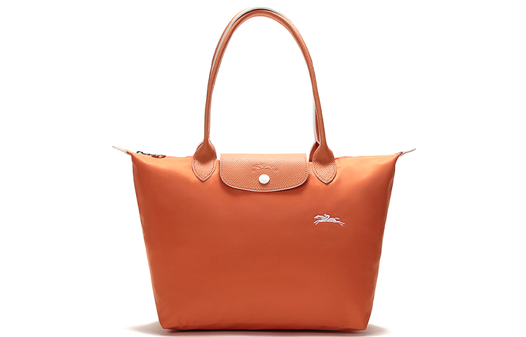 

Сумка через плечо Le Pliage Club из холста с кожаной отделкой, дизайн "Пельмень", женская оранжевая LONGCHAMP