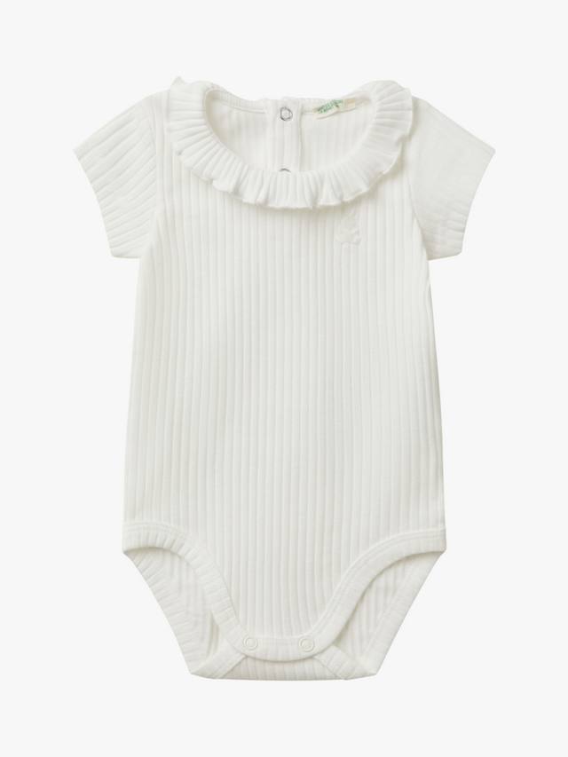

Детское боди с оборками на шее Benetton, цвет Offwhite