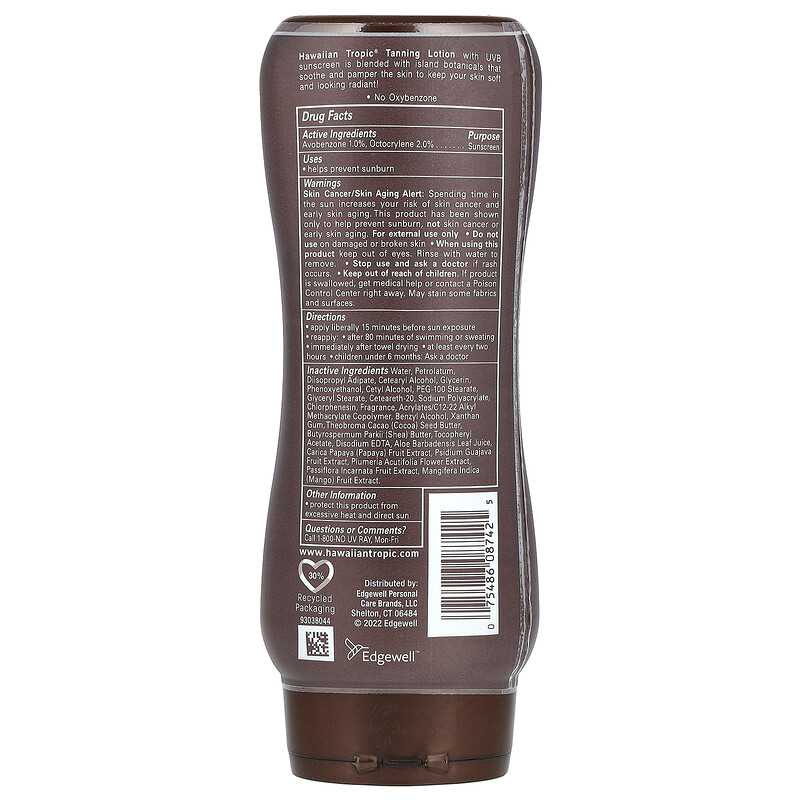 Hawaiian Tropic, Island Tanning, солнцезащитный лосьон, масло какао, SPF 4, 236 мл (8 жидк. унц.) — фото 2