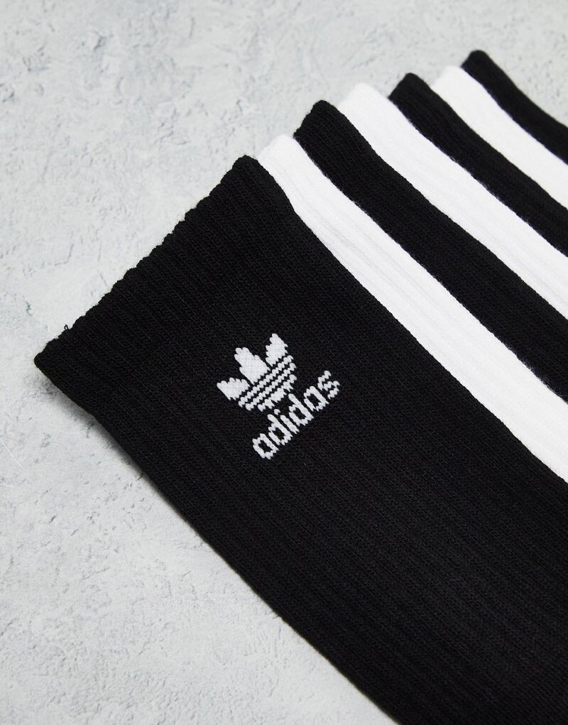 Набор из 6 белых и черных носков adidas Trefoil — фото 3