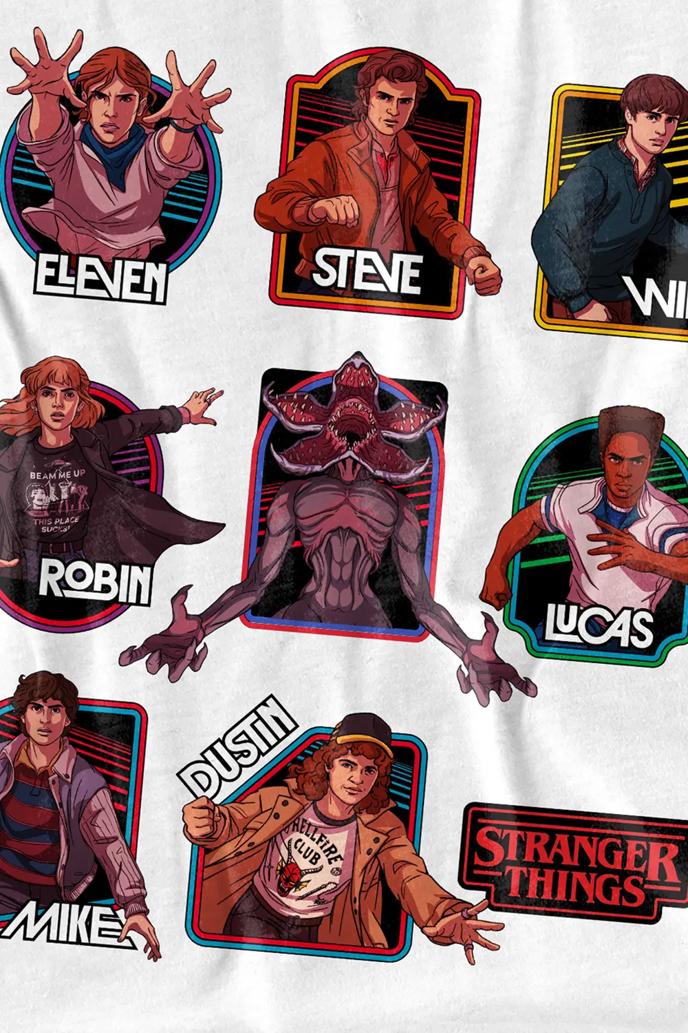 Футболка для детей Stranger Things с принтом, белый — фото 2