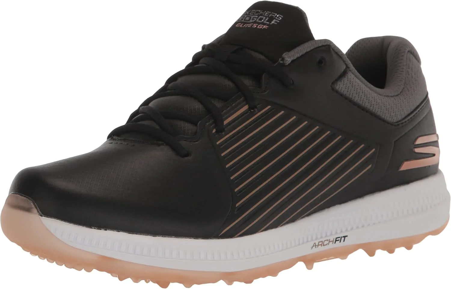 

Кроссовки для гольфа Skechers Go Elite 5 Arch Fit водонепроницаемые, черный/золотой