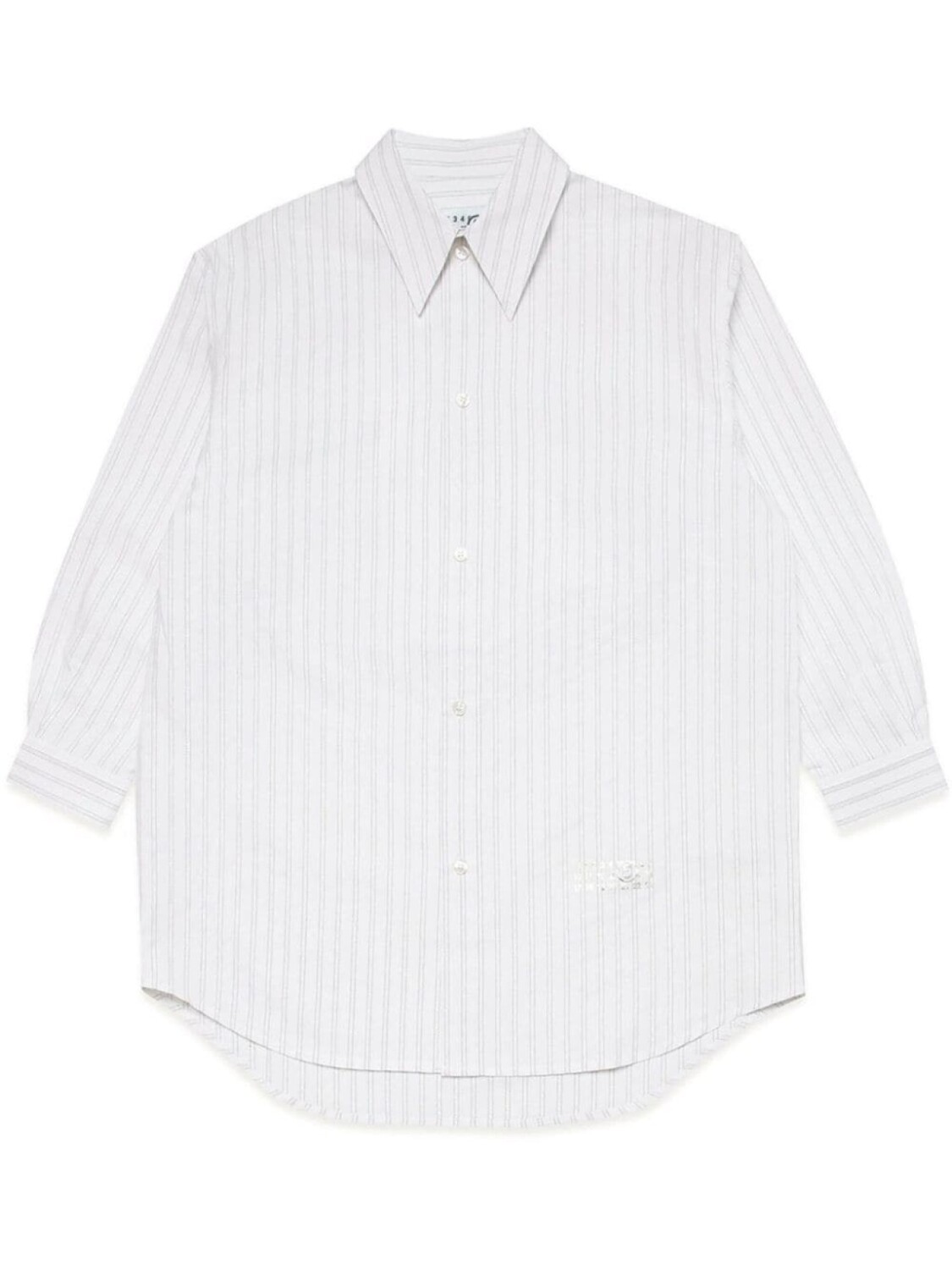 

MM6 Maison Margiela Kids поплиновое платье-рубашка в полоску, белый