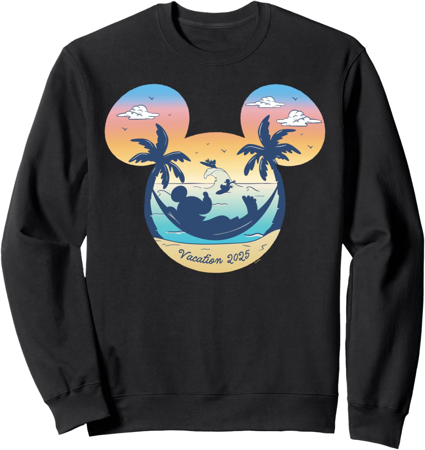 

Толстовка Disney с изображением Микки Мауса: отпуск 2025, летние пляжные путешествия, черный