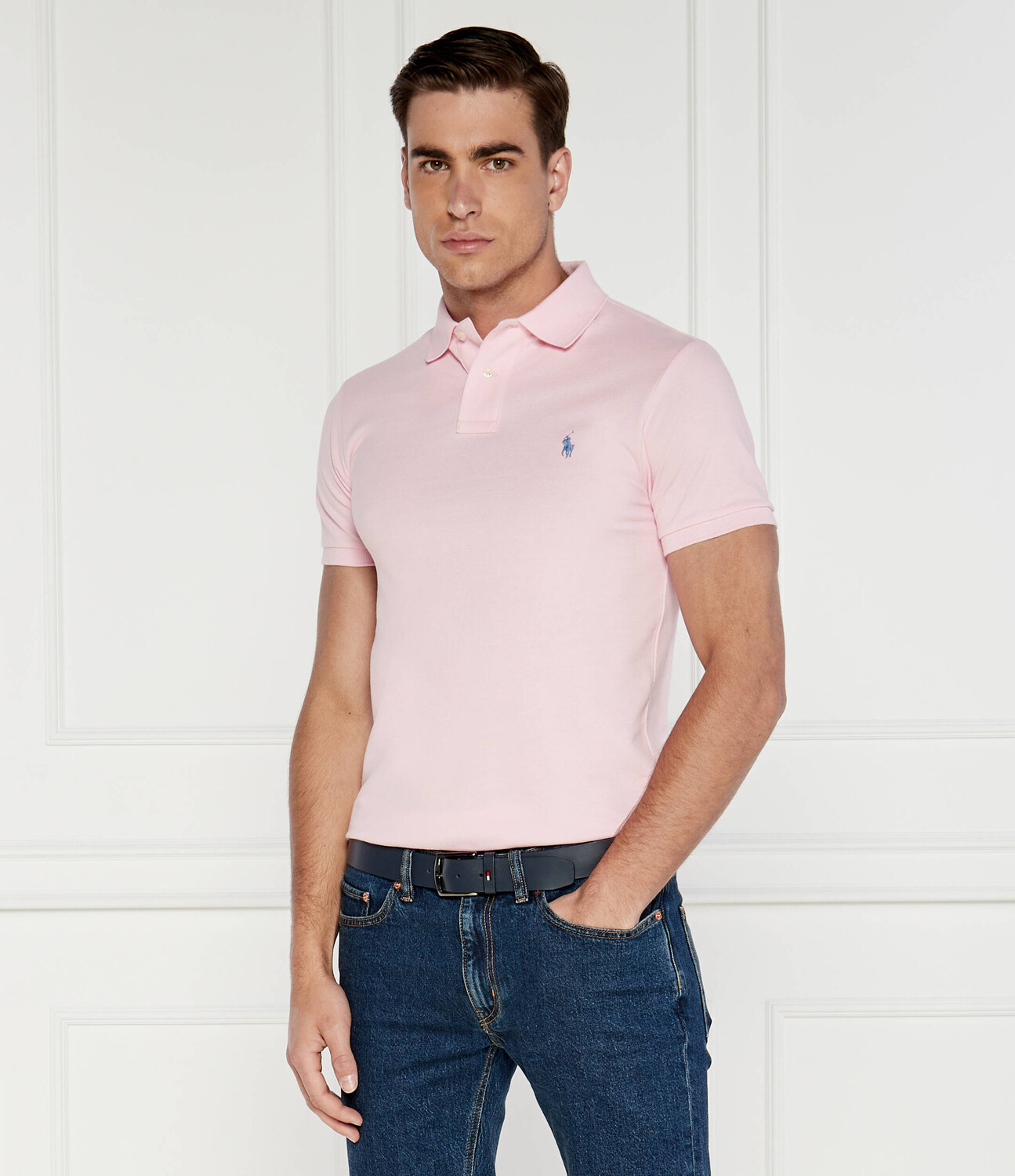 Поло POLO RALPH LAUREN Slim Fit, роза — фото 3