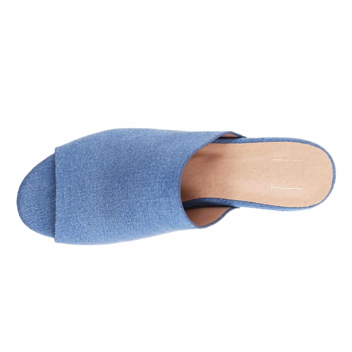 Босоножки Gina на платформе с заклепками и блочным каблуком из денима SHU SHOP, Denim — фото 4
