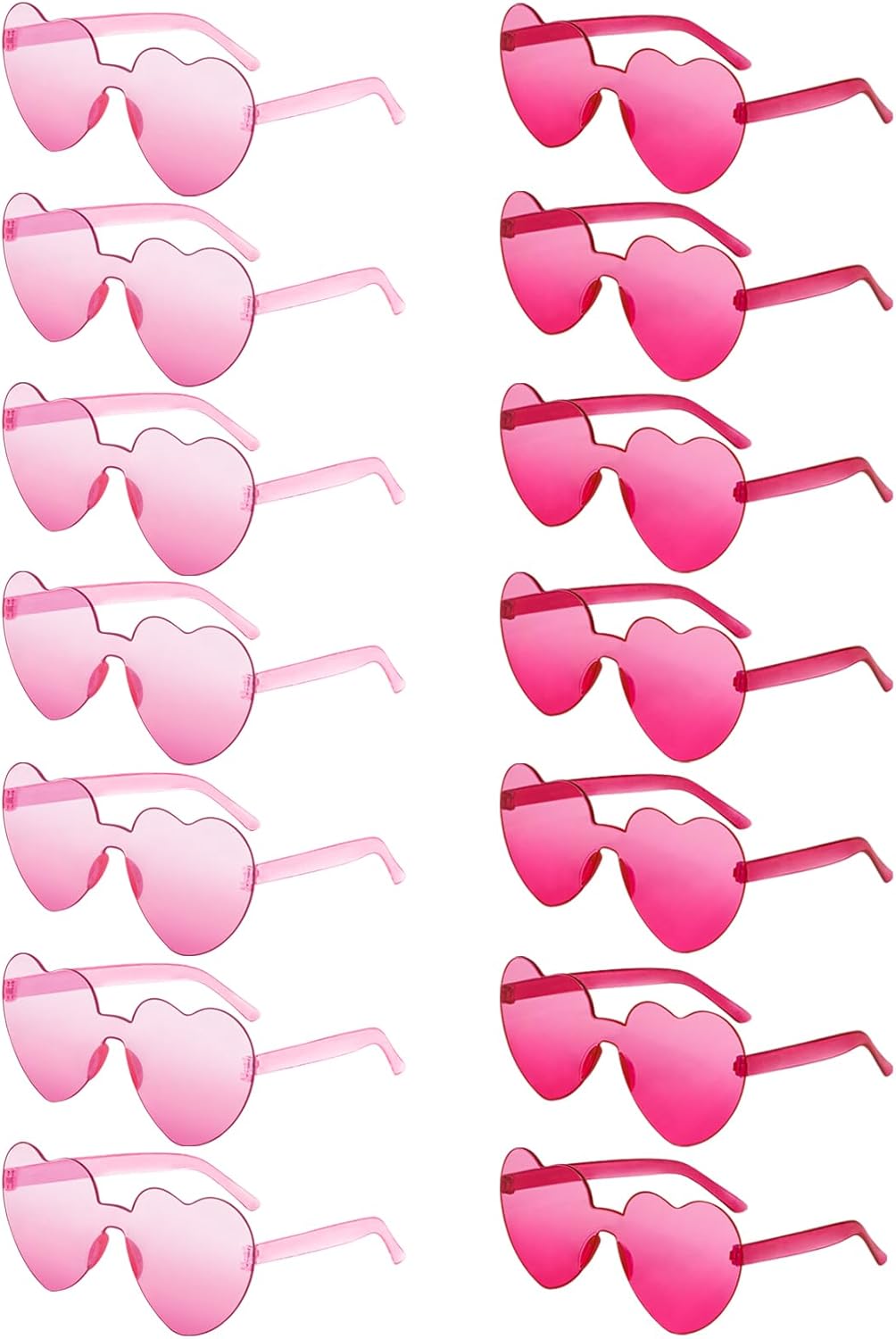 

14/42 солнцезащитных очков в форме сердца для женщин, забавные, милые, без оправы, прозрачные, конфетных цветов, в форме сердца, отличные подарки для вечеринки Geopty, Pink + Hotpink