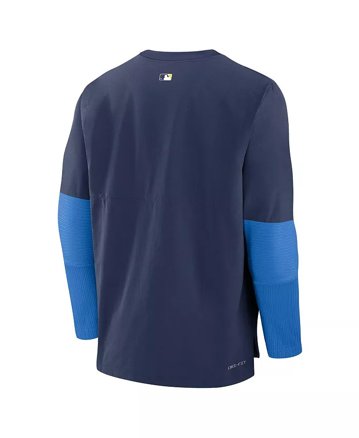 Мужская синяя толстовка Minnesota Twins 2024 City Connect Authentic Collection Player Tri-Blend Performance Pullover Top Nike — фото 2