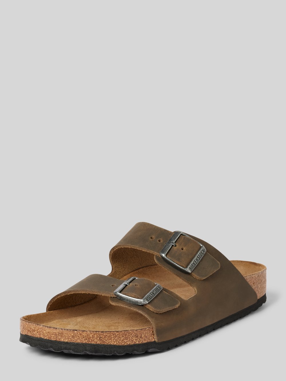 

Кожаные шлепанцы с пряжкой-застежкой, модель «Аризона» Birkenstock, хаки