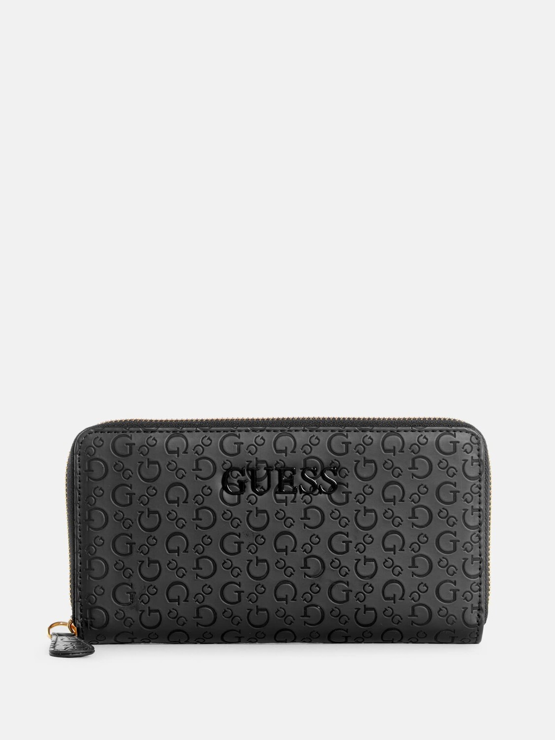 

Кошелек на молнии с тисненым логотипом Bowie Guess Factory, черный