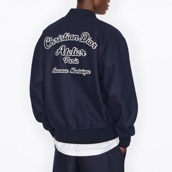 Куртка men's ss22 logo printing stripe long sleeves jacket autumn blue Dior, синий — фото 4