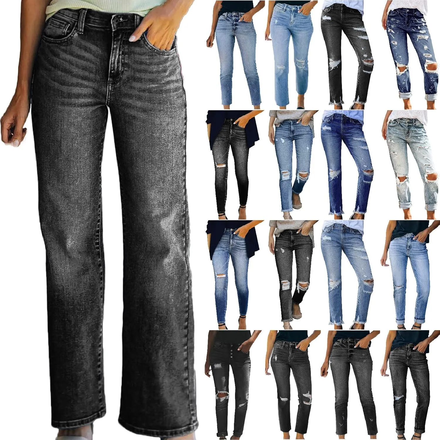 Женские джинсы Hipster Straight Denim Pants Slim Fit — фото 3