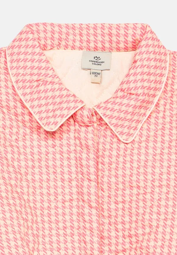 Легкая стеганая куртка с узором «гусиная лапка» Copenhagen Colors, Light Pink — фото 4