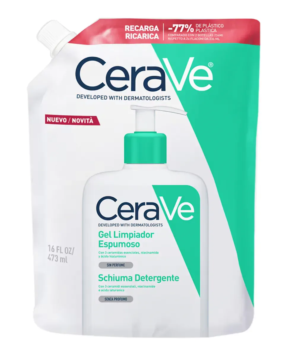 Гель для умывания CeraVe — Запасной блок пенящегося очищающего геля, 473 мл