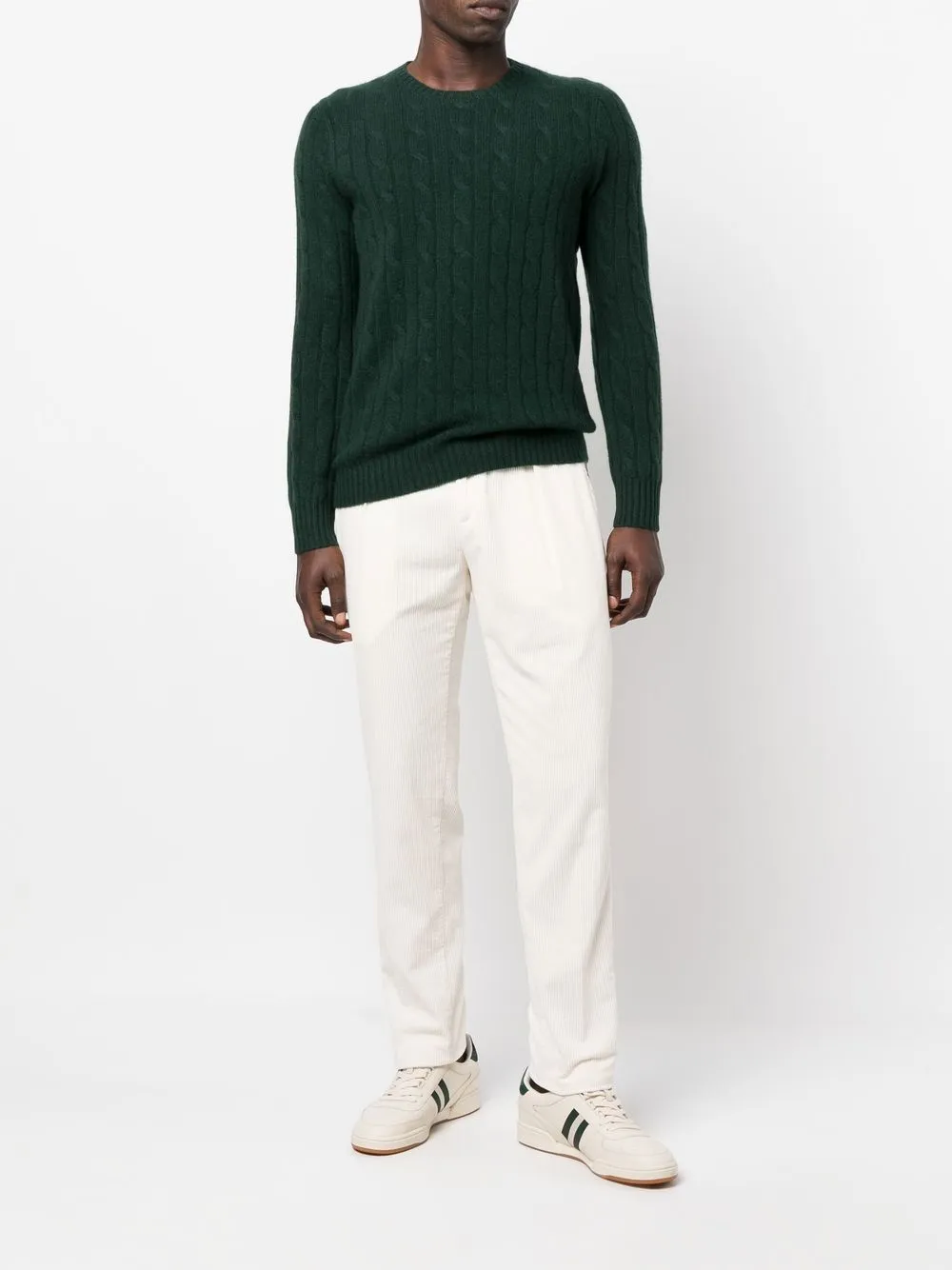 Кашемировый джемпер фактурной вязки POLO RALPH LAUREN, зеленый — фото 2