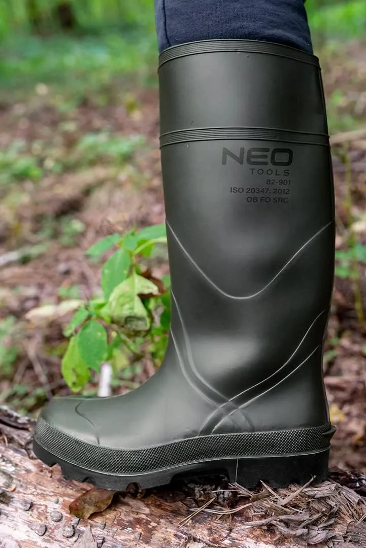 Резиновые сапоги NEO Tools унисекс для взрослых с длинным голенищем - Удобные мужские резиновые сапоги - Мужские сапоги - Нескользящие, широкая посадка, водо- и грязеотталкивающие - Размер 40-47, зеленый — фото 4
