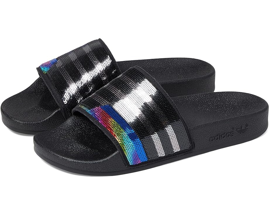 

Сандалии Adidas Adilette, цвет Black/Silver Metallic