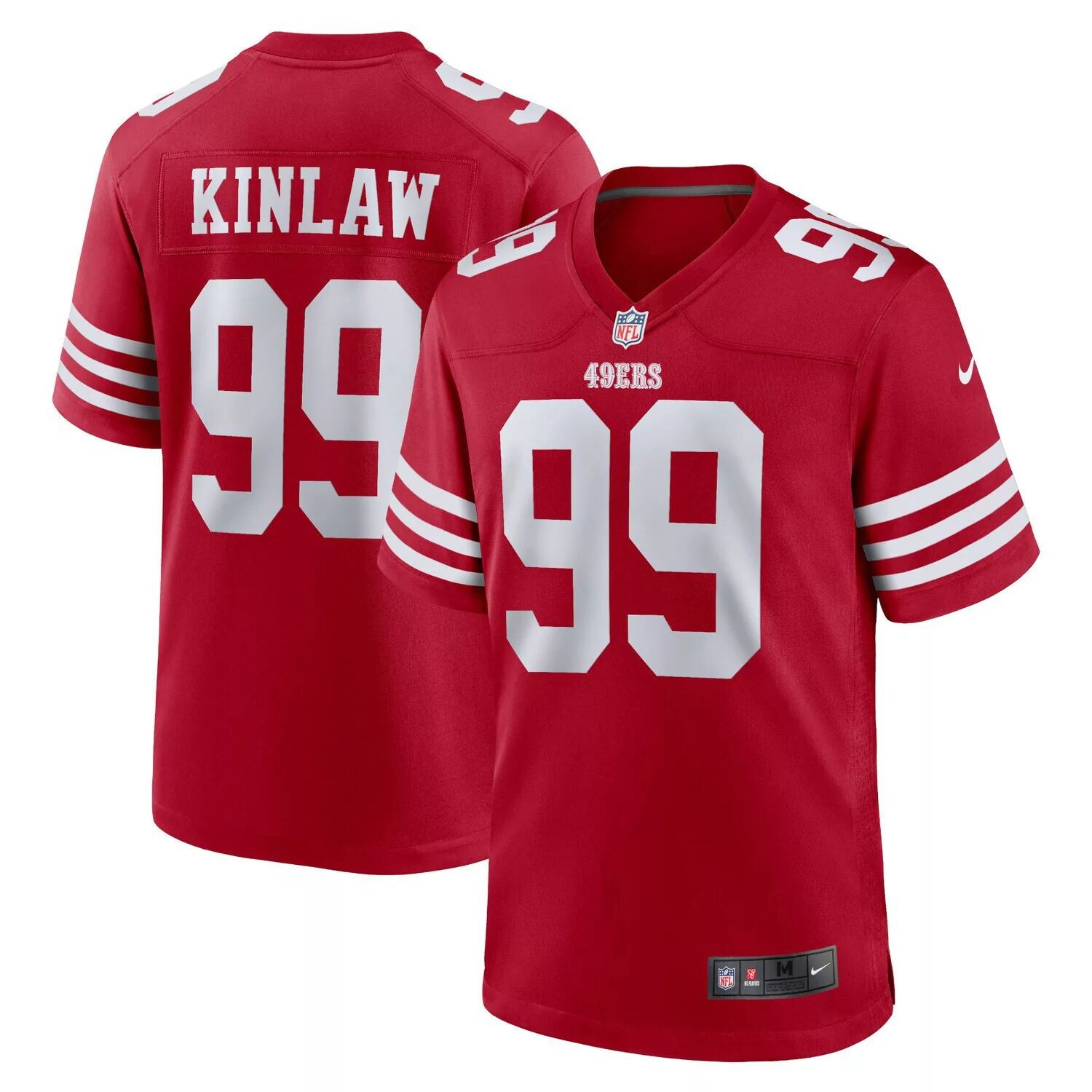 

Мужское игровое джерси Javon Kinlaw Scarlet San Francisco 49ers Team Player Nike