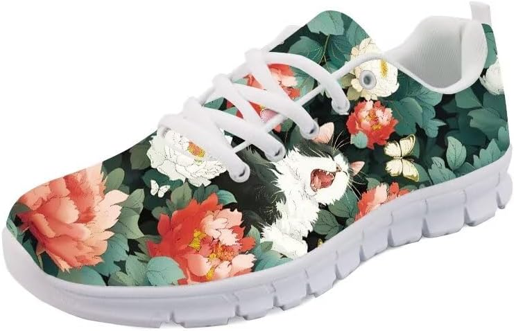 

Кроссовки Forchrinse с принтом «Кошачья галактика» унисекс, модные кеды для ходьбы, теннисные и беговые обувь для женщин и мужчин, Funny Cat Flower