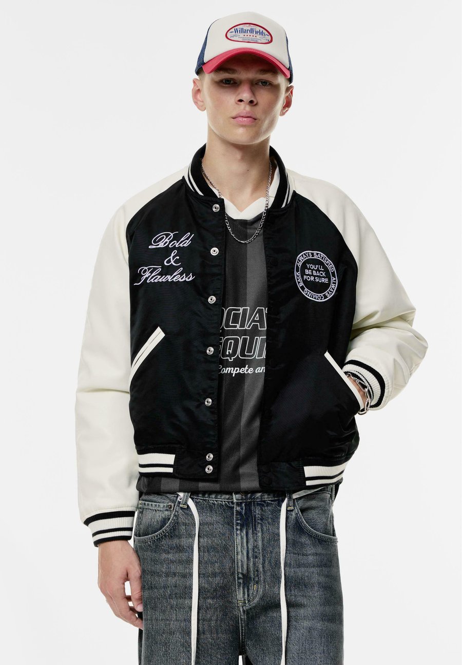 

Куртка PULL&BEAR EMBROIDERED VARSITY, Black